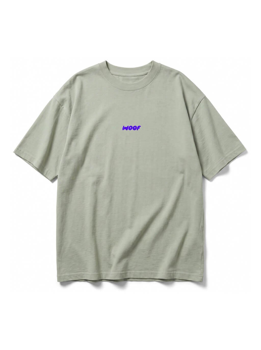 Mint green Sleeping Dog T-Shirt from WOOF, front view of the print