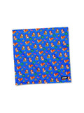 Blue Tropical Corgi Paradise Dog Bandana from WOOF, front view of the print