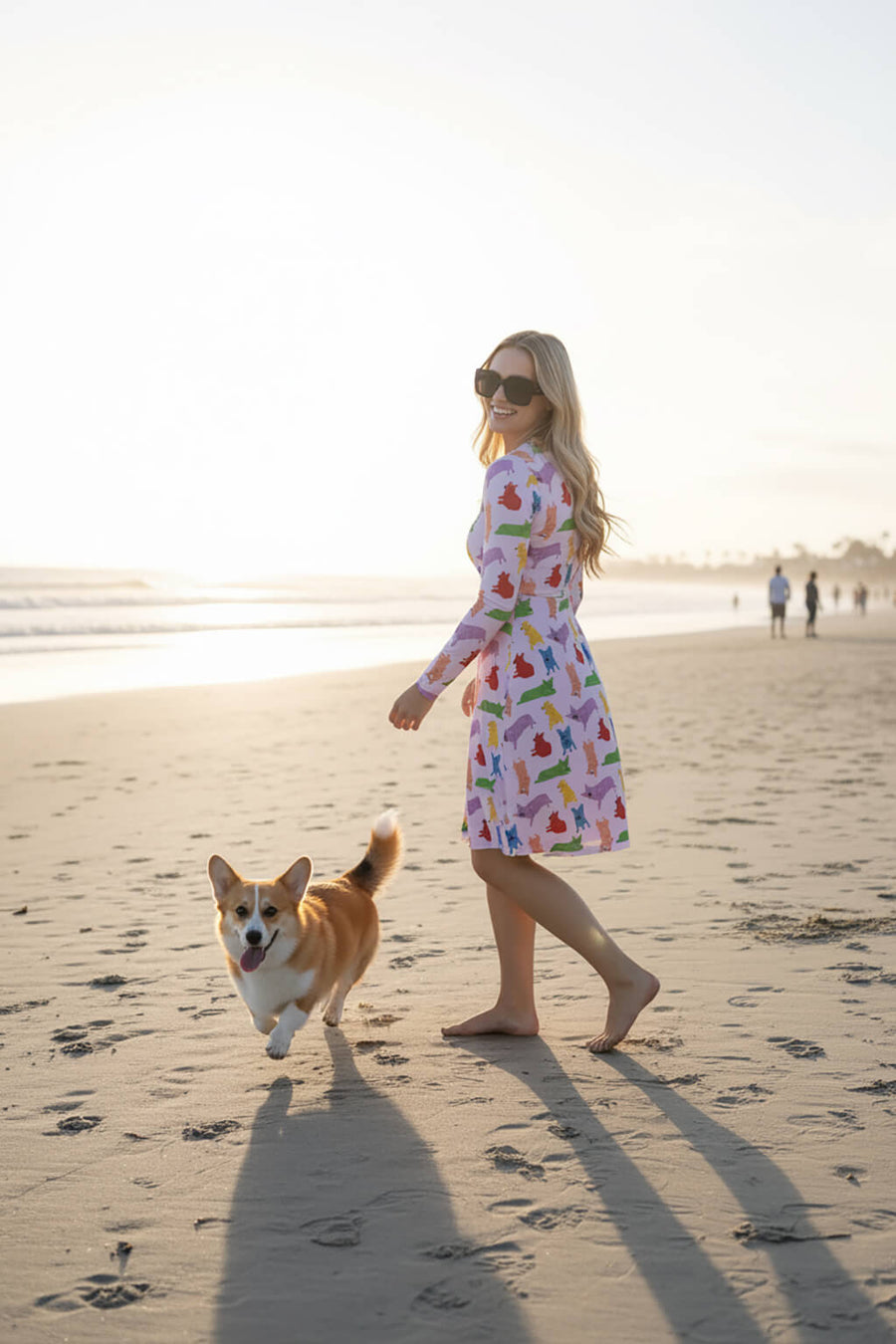 Supreme Corgi Confetti Midi Dress from WOOF worn in an everyday lifestyle shot