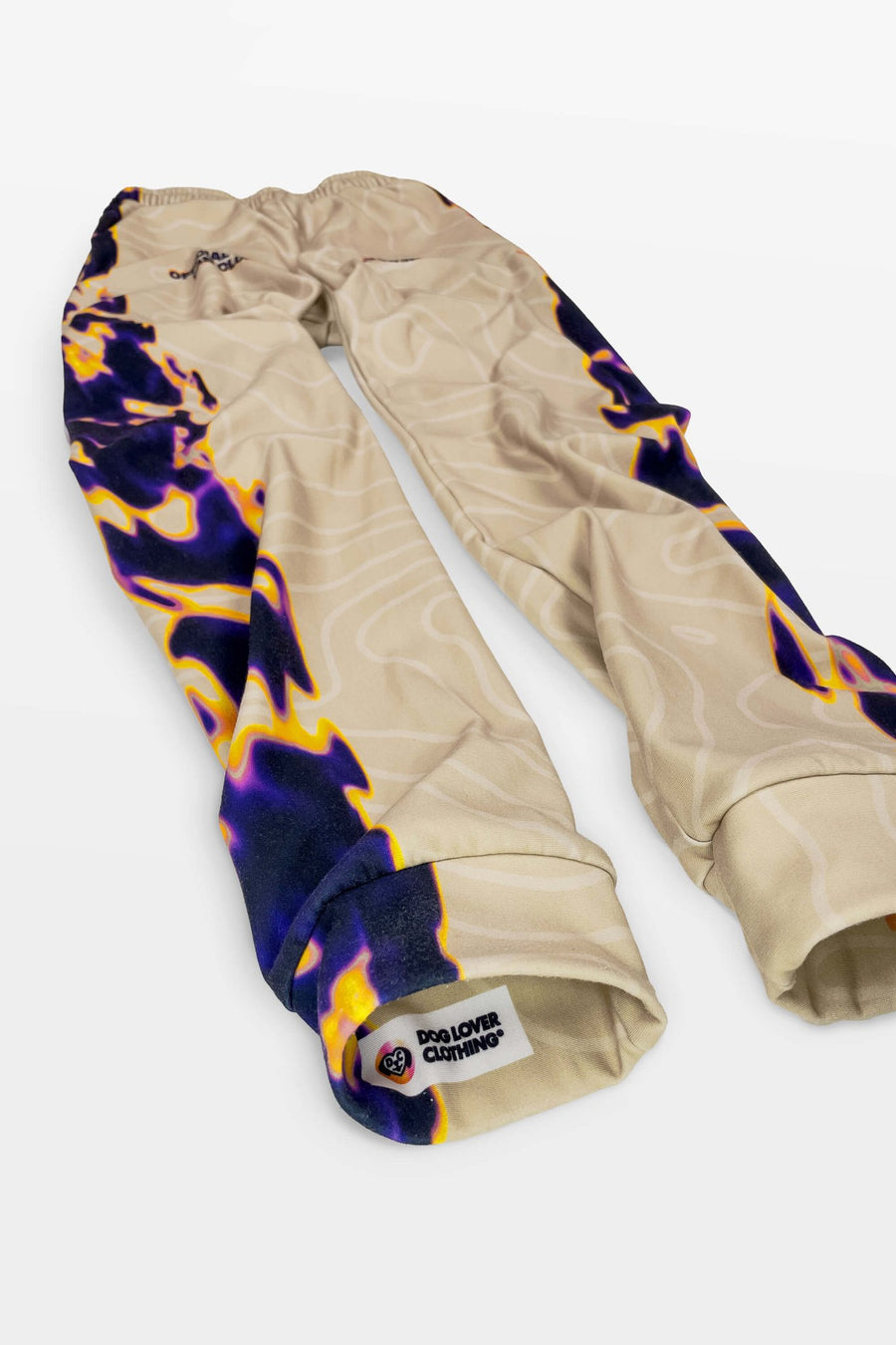 Close up of the club print on the Official Corgi Fan Club Joggers from WOOF