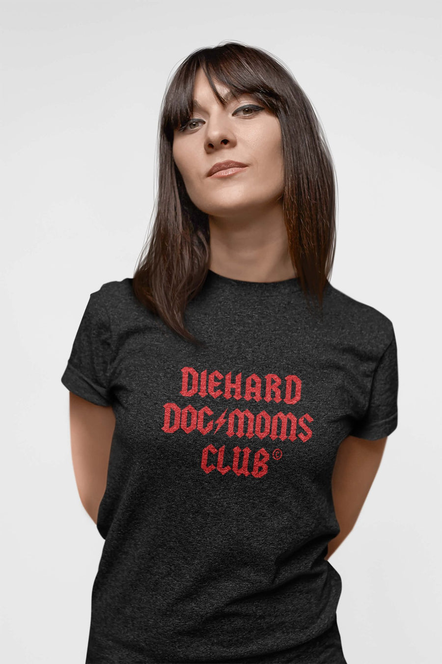 Black Diehard Dog Moms Club T-Shirt from WOOF, front view