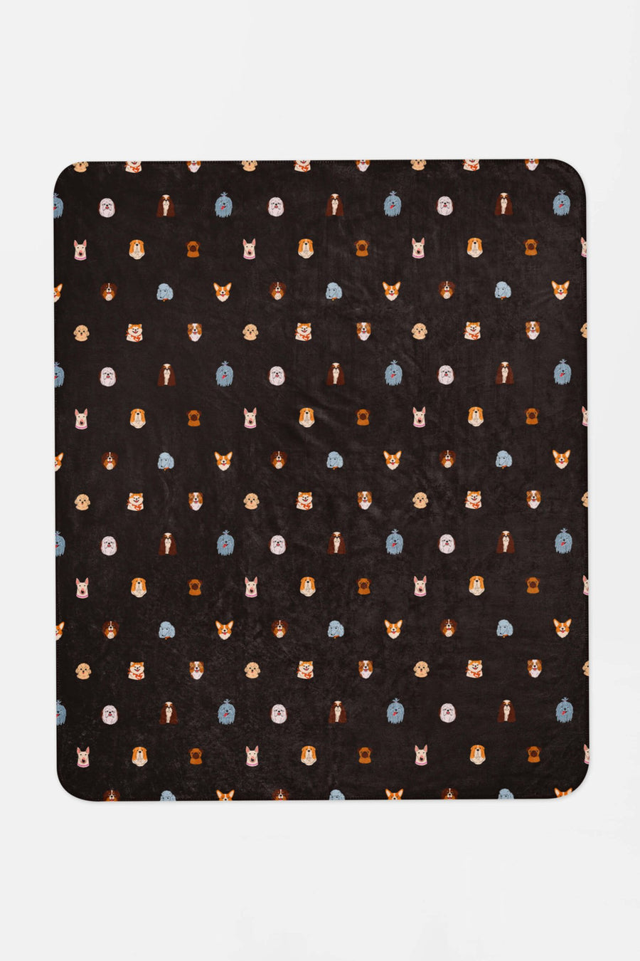 Doggy Dreams Sherpa Blanket from WOOF in a larger size, printed side