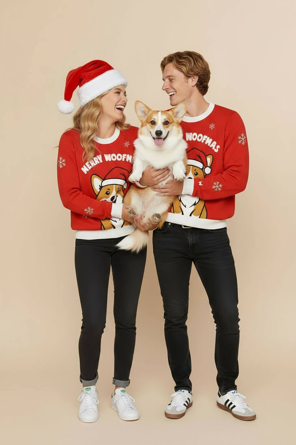 Festive Corgi Xmas Knitted Sweatshirt