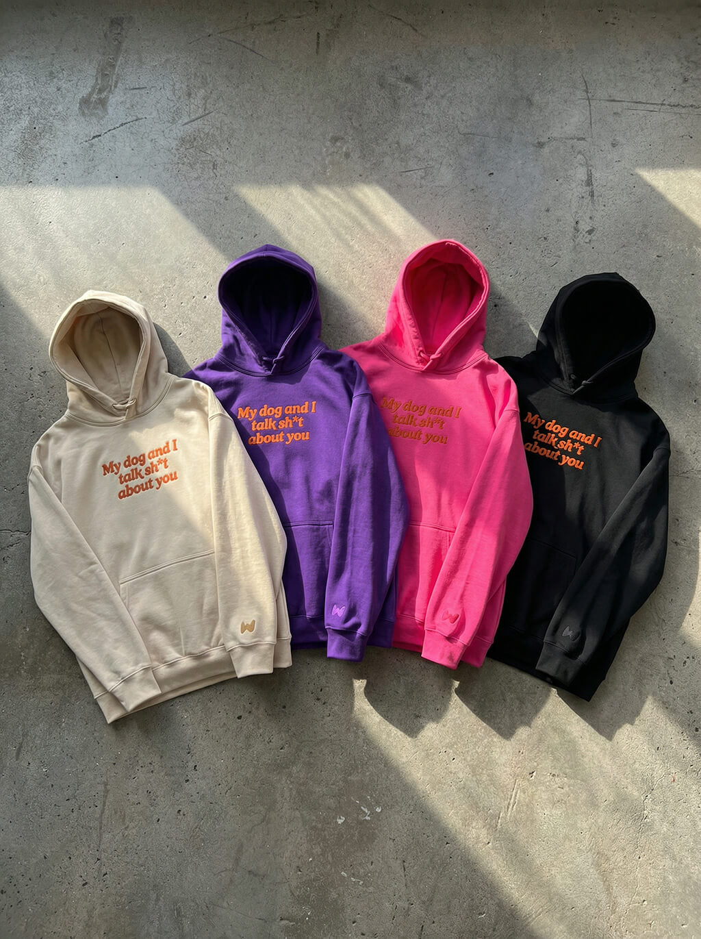 Bold My Dog And I Talk Embroidered Hoodie