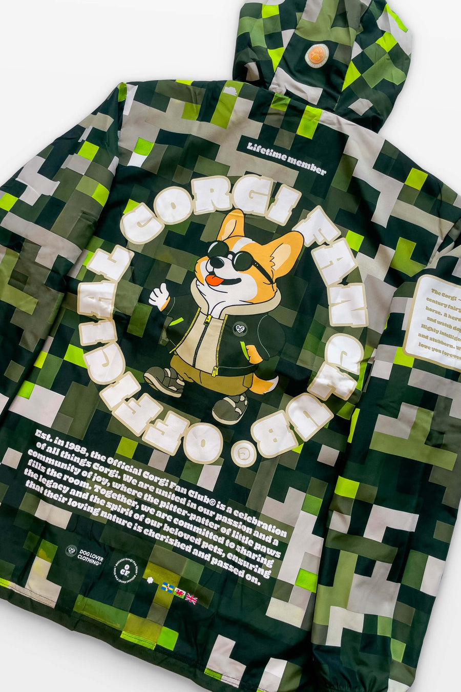 Close up of the water resistant fabric on the Dogwalker Rain Jacket from WOOF