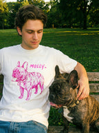 Custom Dog Caricature Unisex Heavyweight T-Shirt