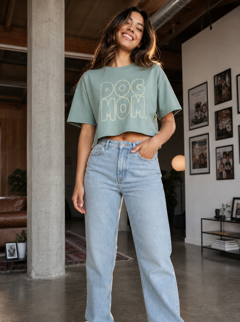 Oversized Dog Mom Crop Top