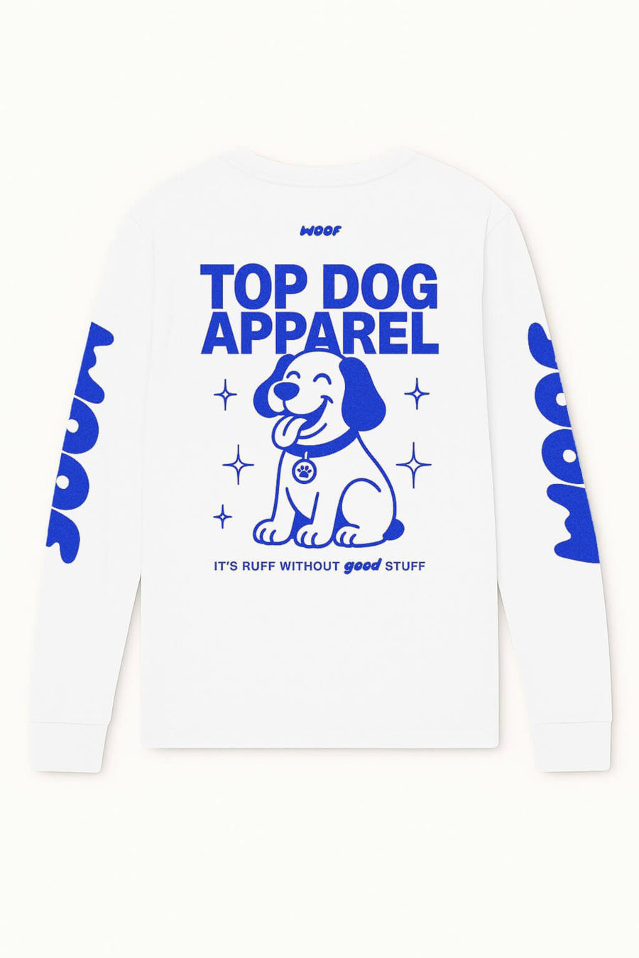 White Top Dog Apparel long sleeve T-Shirt from WOOF, back print detail