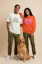 Camo Wide-Leg Unisex Paw Print Joggers