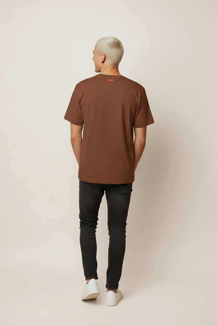 Back view of the brown Soft Dog Dad T-Shirt from WOOF