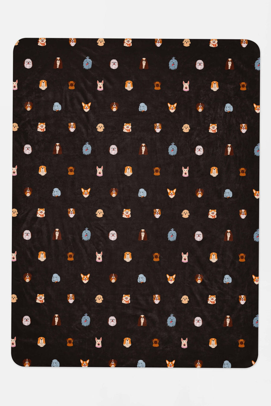 Doggy Dreams Sherpa Blanket from WOOF laid flat on a plain background