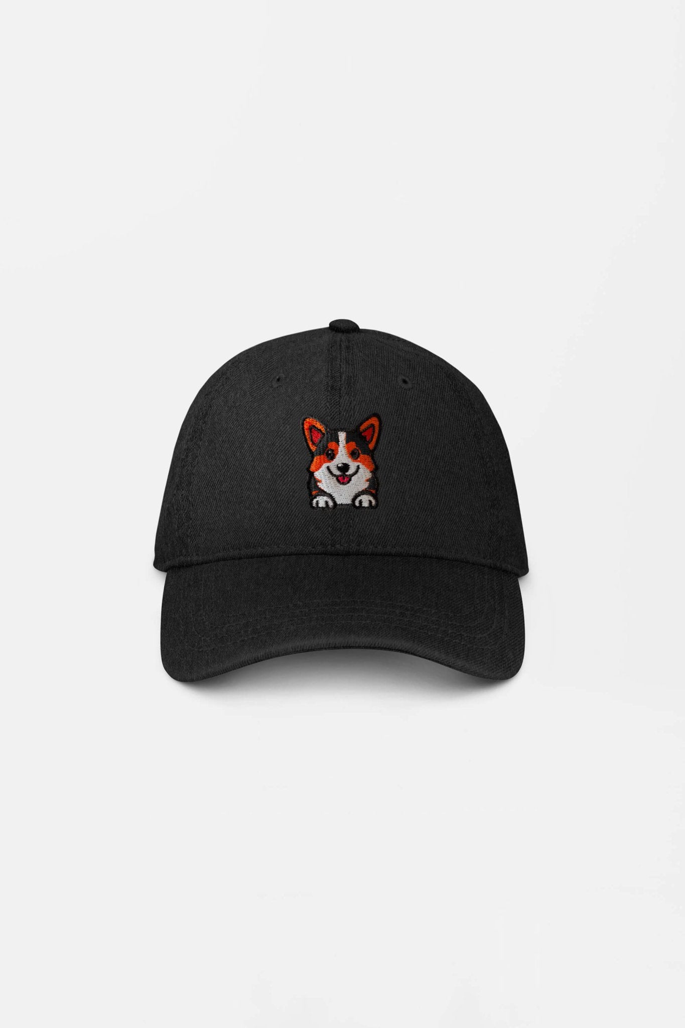 Premium Tricolor Corgi Denim Cap.