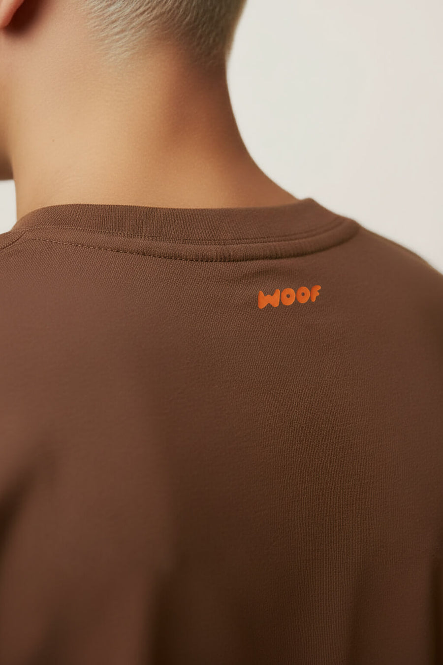 Brown Soft Dog Dad T-Shirt from WOOF seen from the back