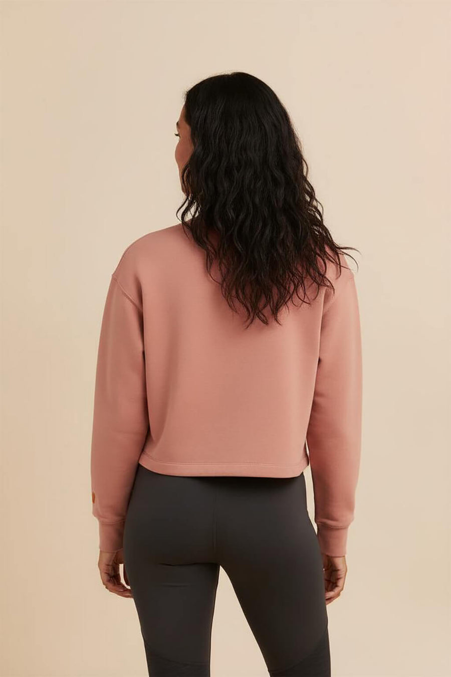 Back view of the red Good Girl Crop Sweatshirt from WOOF