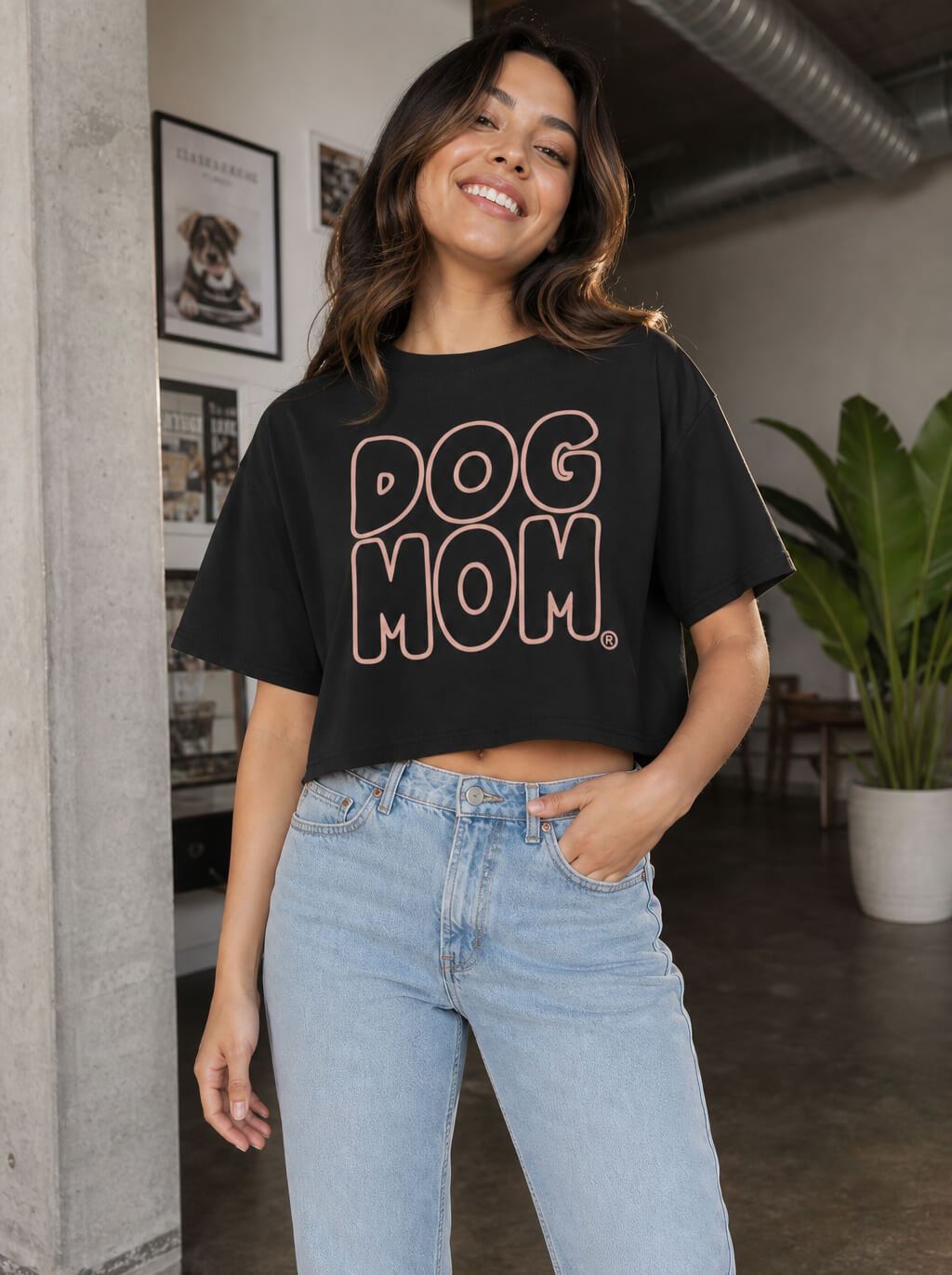 Oversized Dog Mom Crop Top