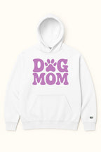 Celebrate your pup with the Dog Mom Hoodie by Dogloverclothing.com, featuring a bold Dog Mom slogan and a paw-print design as the O in DOG on the front. Cozy and perfect for every dog lover!.