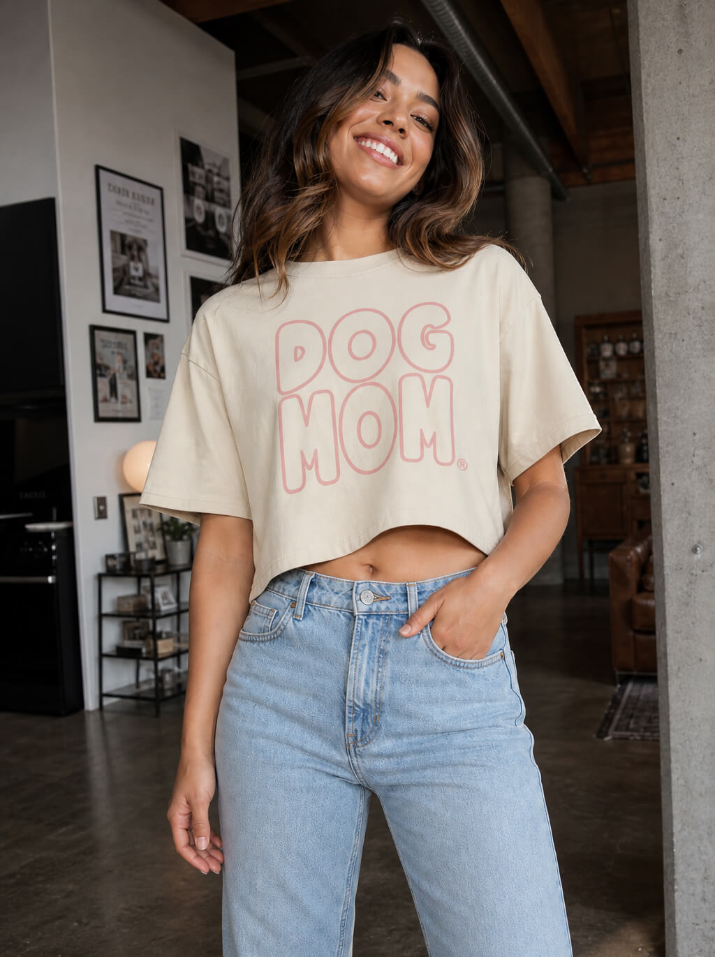 Oversized Dog Mom Crop Top