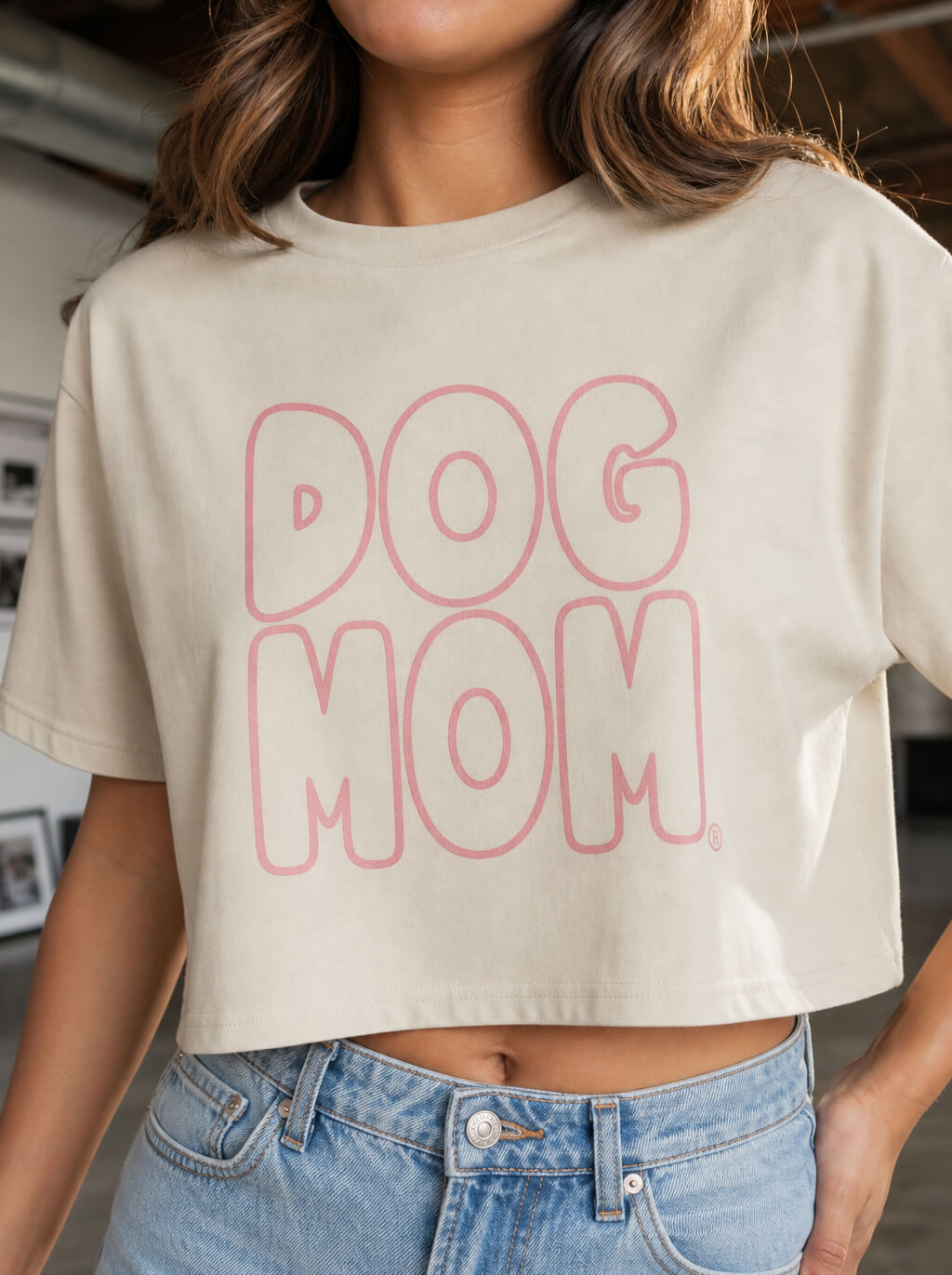 Oversized Dog Mom Crop Top