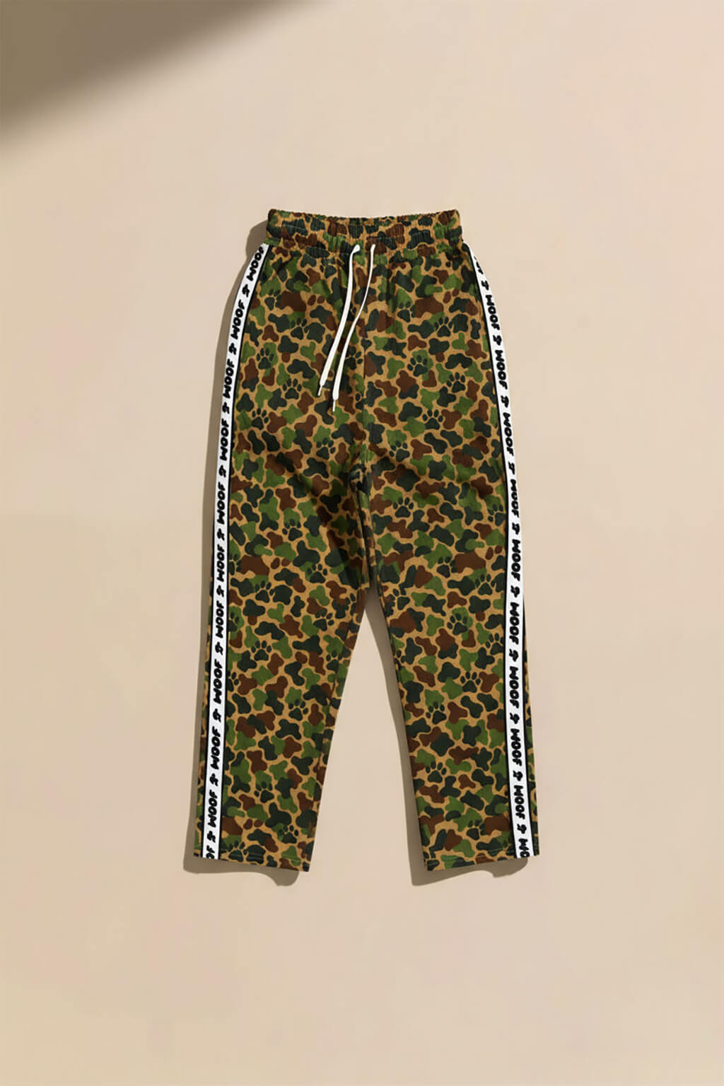 Camo Wide-Leg Unisex Paw Print Joggers