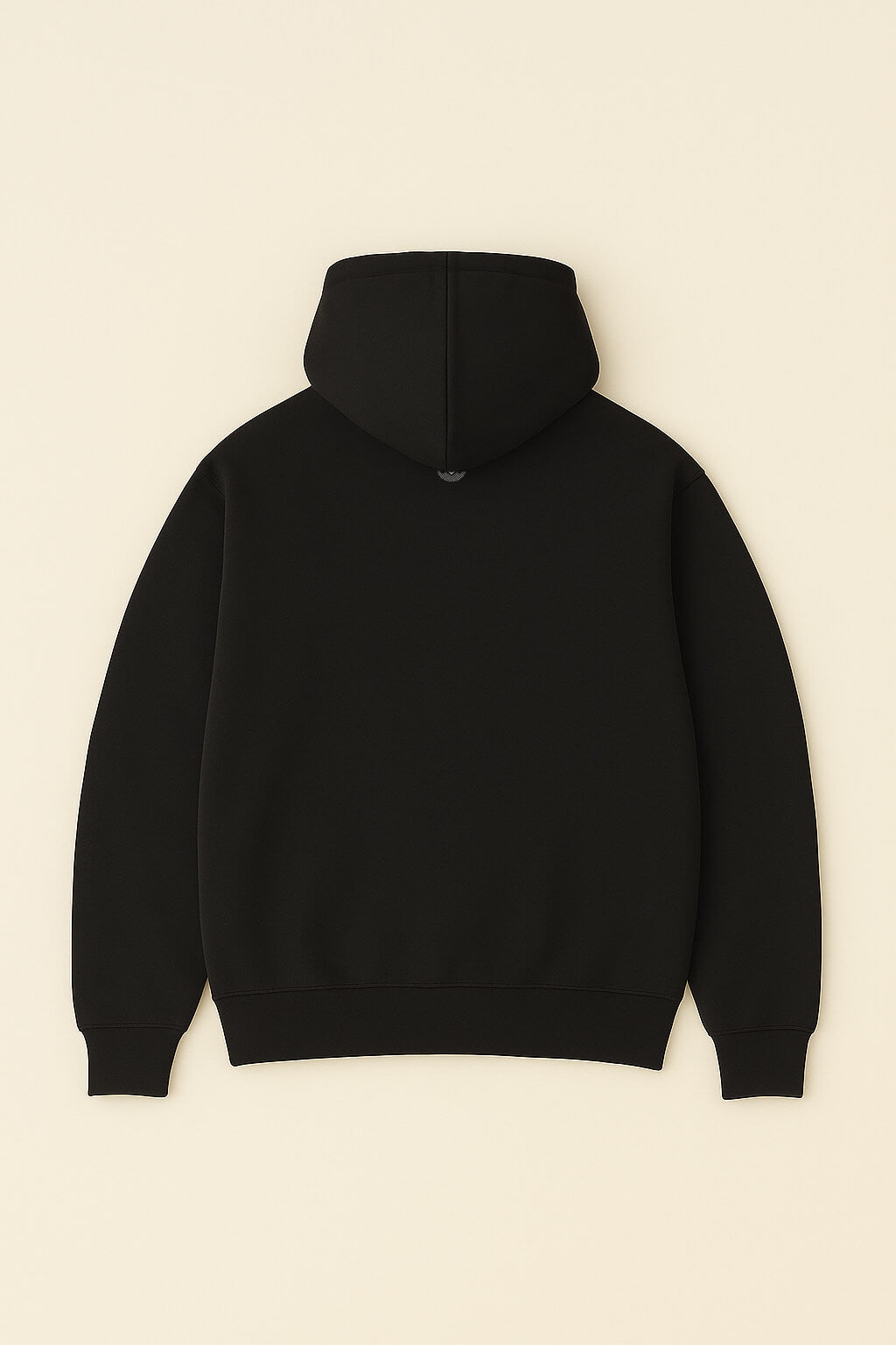 The Bold My Dog And I Talk Embroidered Hoodie by Dogloverclothing.com is laid flat, showing the back view with long sleeves and a hood, made from premium fabric for comfort, and displayed on a light beige background.