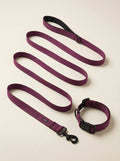 Burgundy Dog Collar & Leash Set
