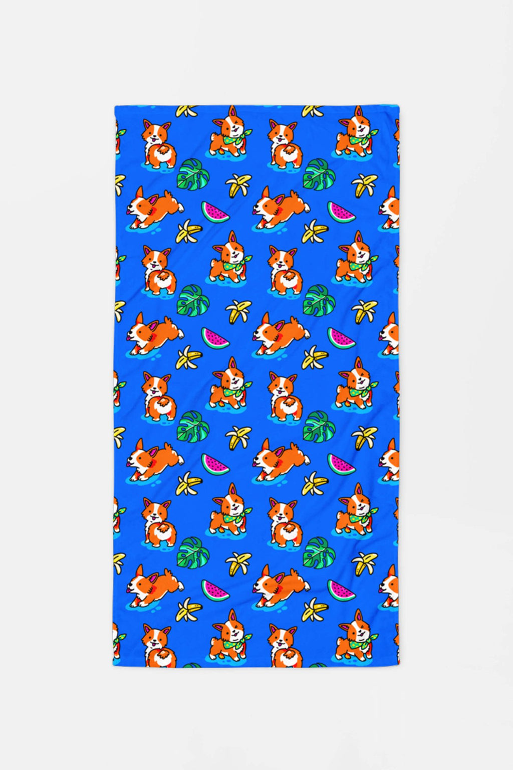 Tropical Corgi Beach Party Premium Towel 30″ × 60″ - Dogloverclothing.com