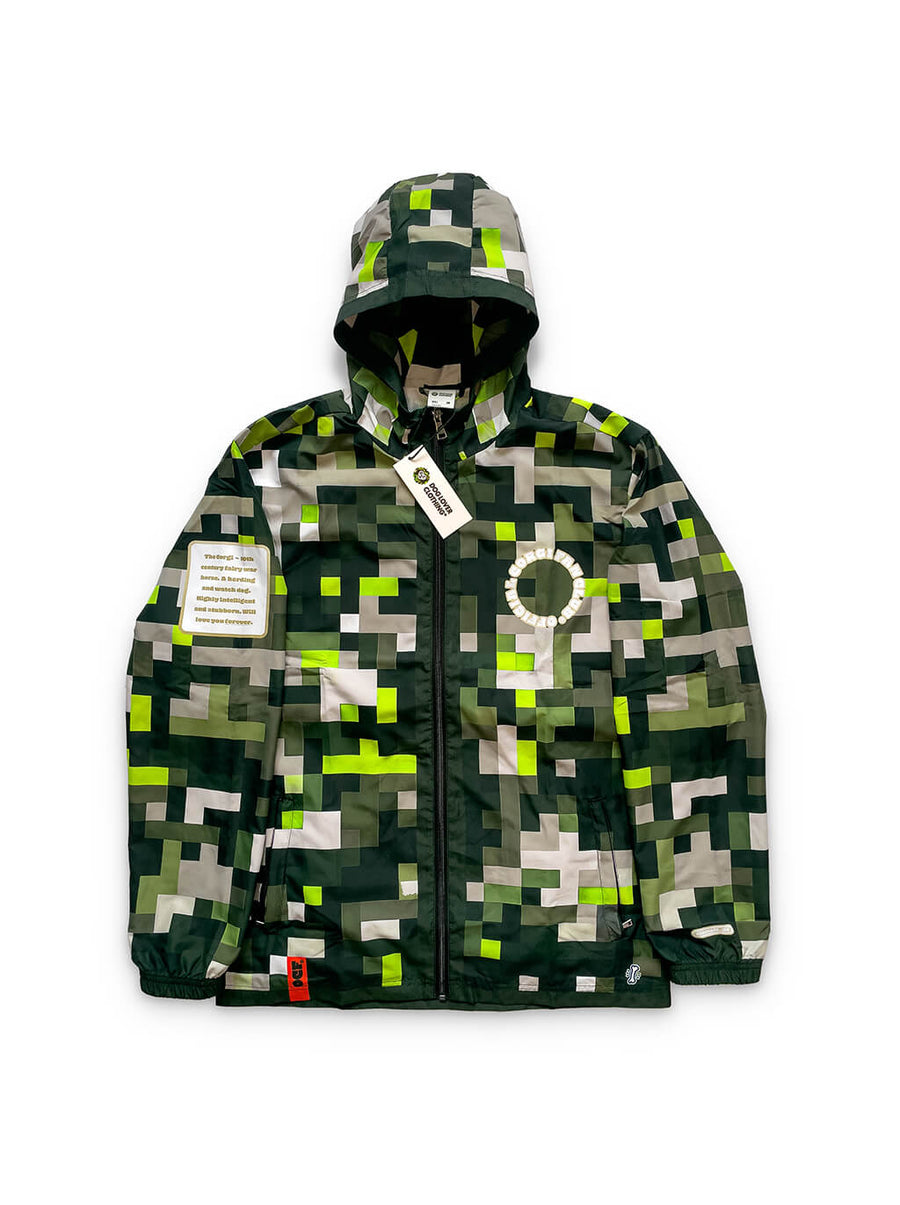 Corgi Fan Club Dogwalker Rain Jacket from WOOF, front view