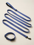 Deep Blue Dog Collar & Leash Set