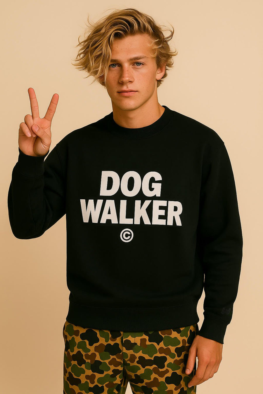 Black Dog Walker Sweatshirt from WOOF, front view