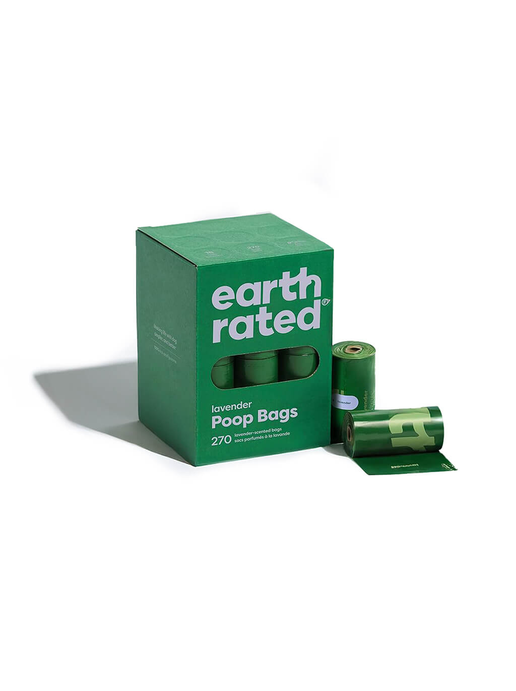 Earth Rated poop bags from WOOF, front of the pack