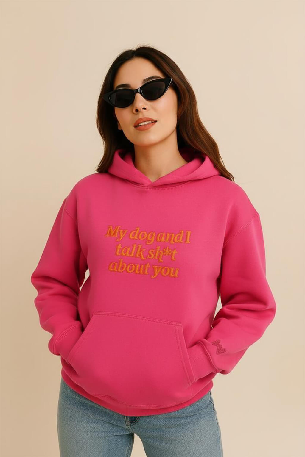 Bold My Dog And I Talk Embroidered Hoodie