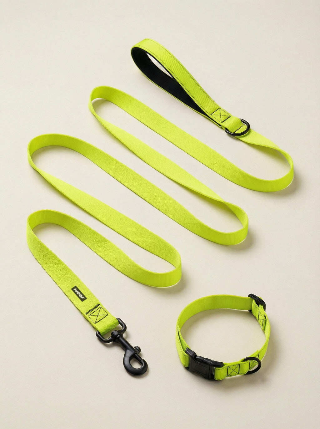 Neon Green Dog Collar & Leash Set