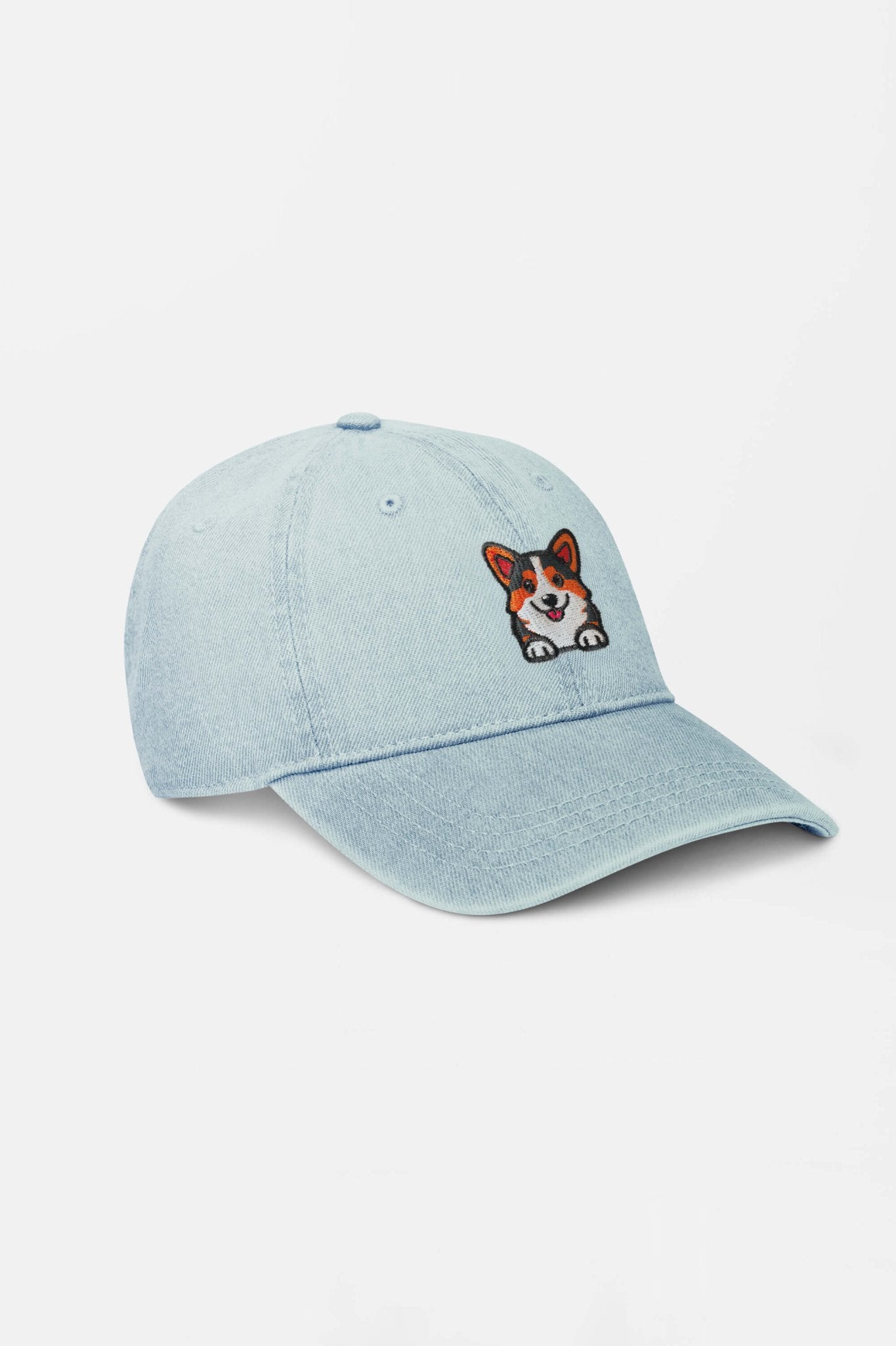 Premium Tricolor Corgi Denim Cap.