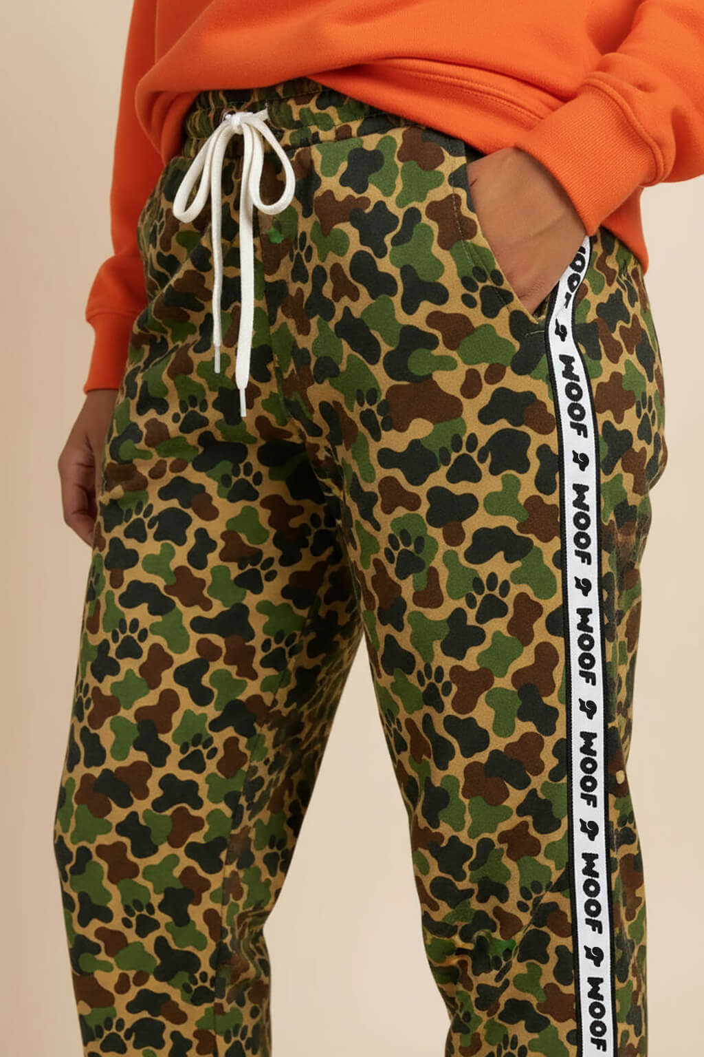 Camo Wide-Leg Unisex Paw Print Joggers