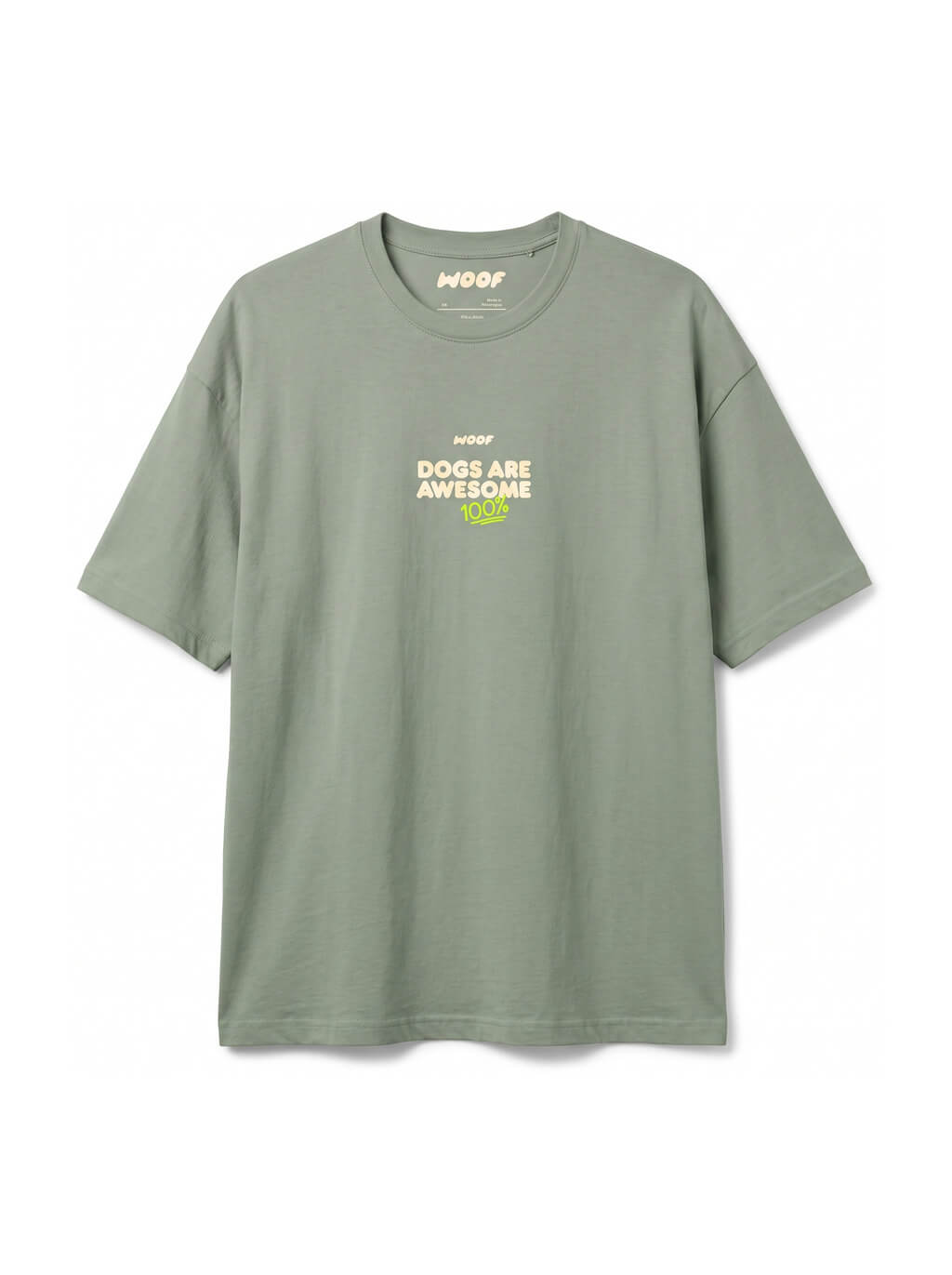 Mint green Your Dog's Value Dog T-Shirt from WOOF, front view of the print