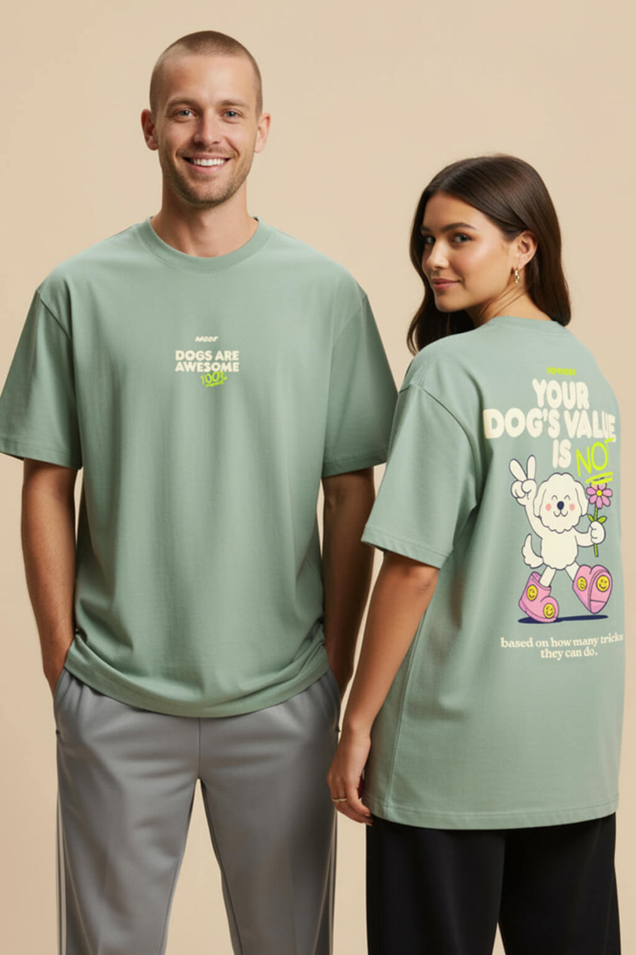 Your Dogs Value dog T-Shirt from WOOF shown front and back