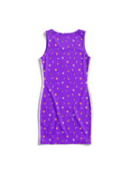 Back of the purple Violet Corgi Vibes Bodycon Dress from WOOF