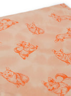 Close up of the corgi print on the beige Corgi Couture Dog Bandana from WOOF