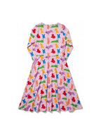 Corgi Confetti Long Sleeve Midi Dress