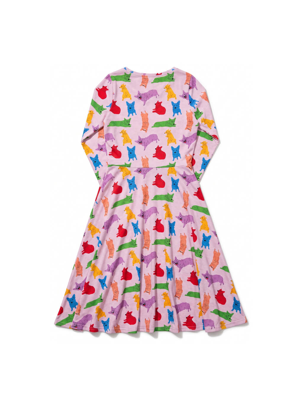 Corgi Confetti Long Sleeve Midi Dress