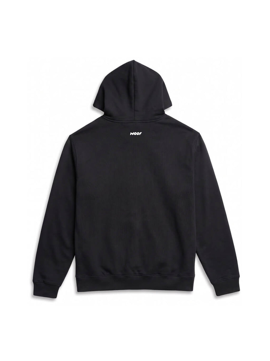Back of the black Corgi Sidekick Embroidered Hoodie from WOOF
