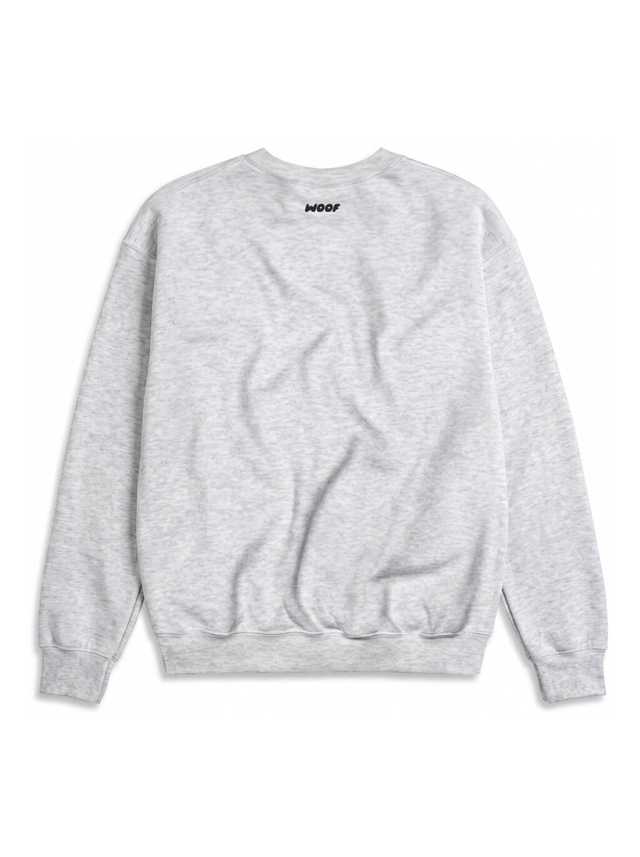 Back of the grey Pawsitive Vibes Corgi Sweatshirt from WOOF