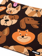 Close up of the print on the black Designer Dogs Bandana from WOOF