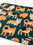 Green dog bandana from WOOF, alternate front view