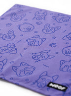 Close up of the print on the Lavender Dog Art Bandana from WOOF