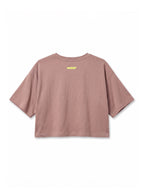 Back of the brown Oversized Dog Mom Crop Top from WOOF