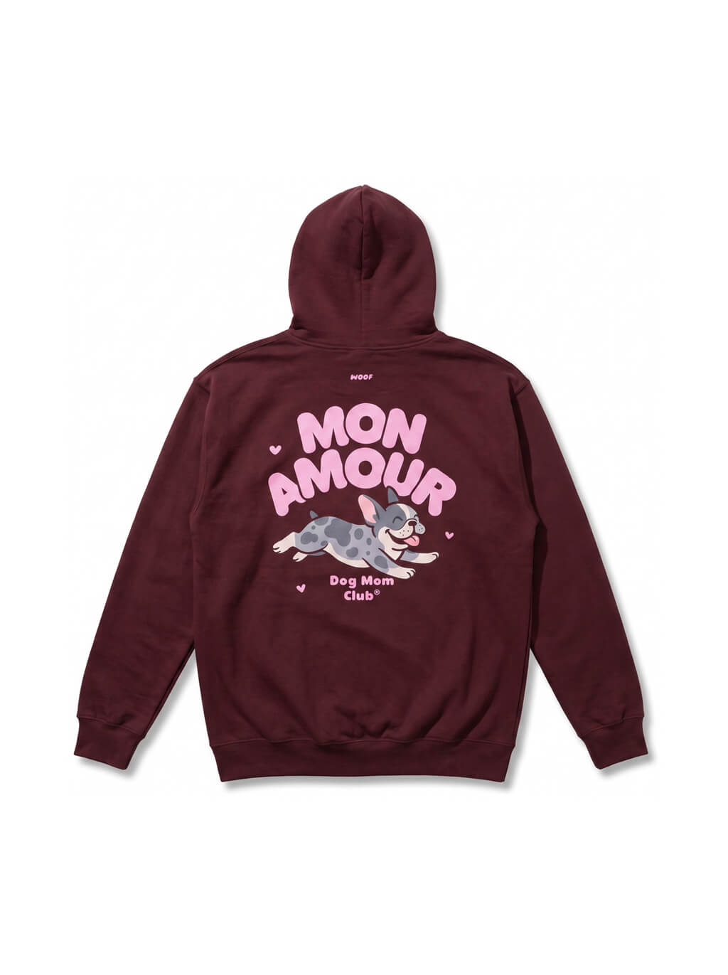 Back of the red Diehard Dog Moms Club Crop Hoodie from WOOF