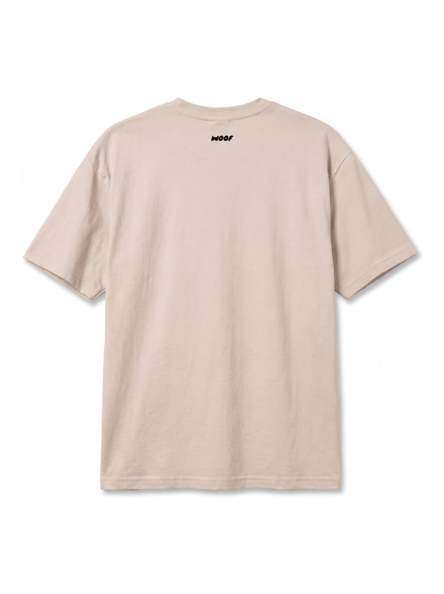 Back of the beige Dog Walker T-Shirt from WOOF