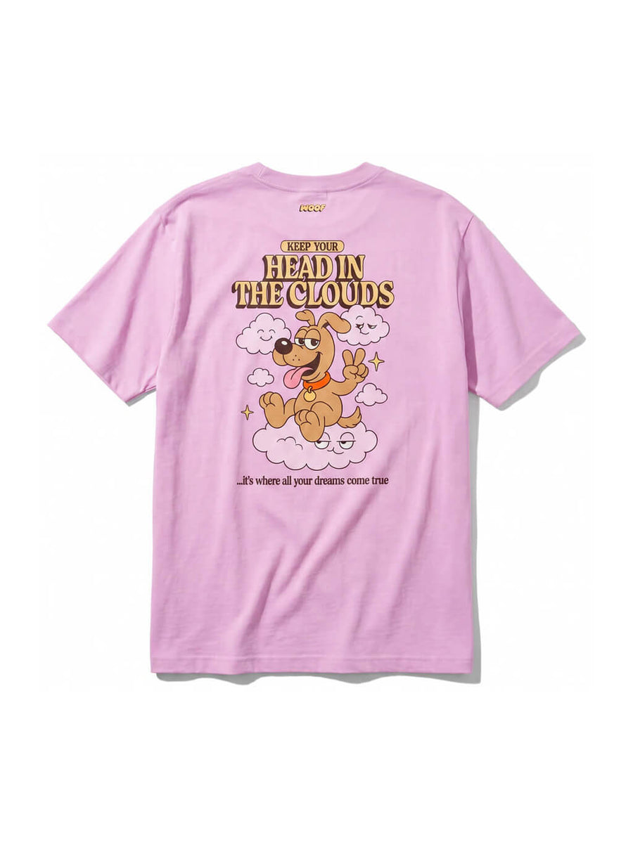 Back of the lilac Head in the Clouds Dog T-Shirt from WOOF