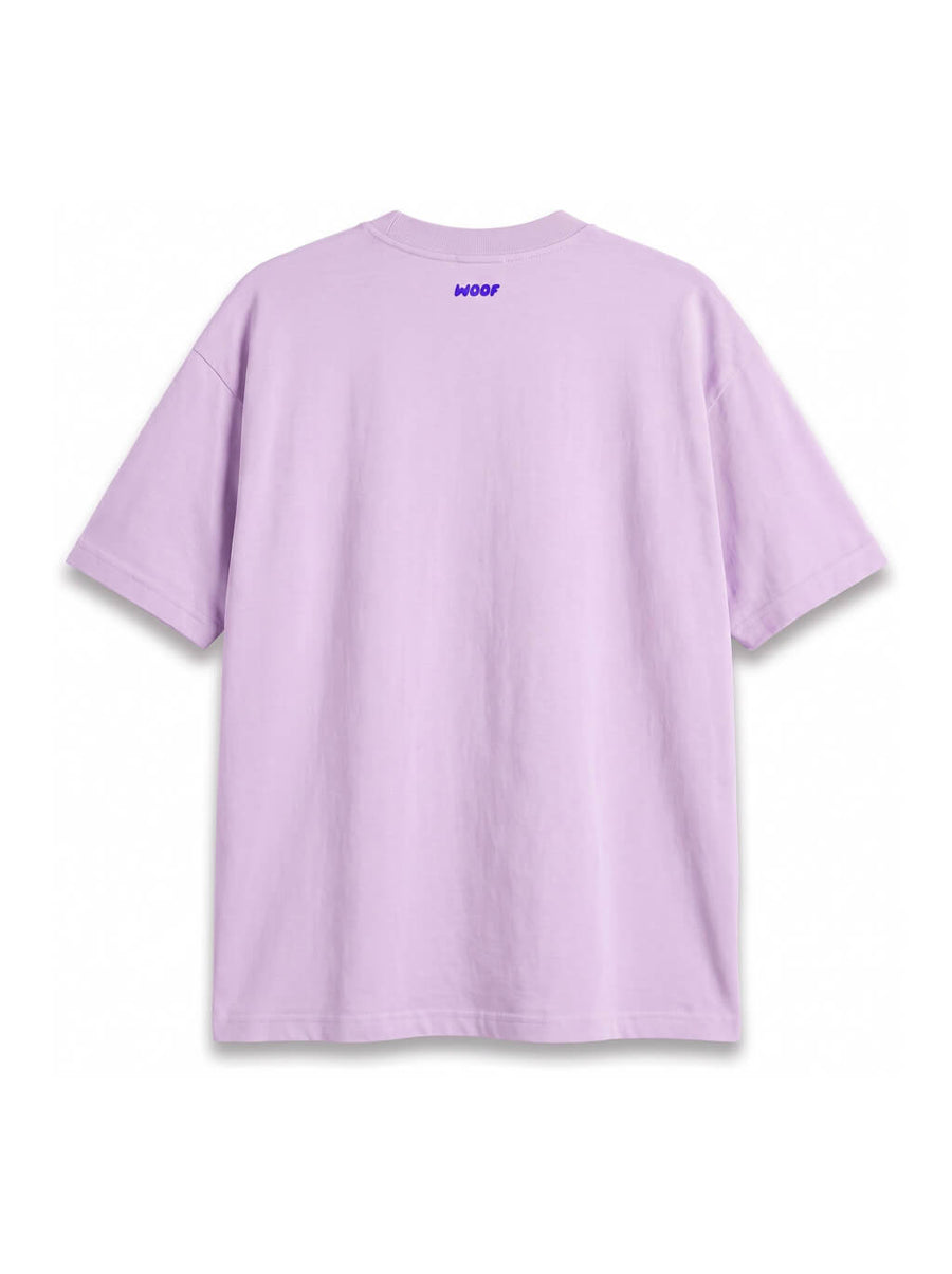 Back of the lilac Funny Dog T-Shirt from WOOF